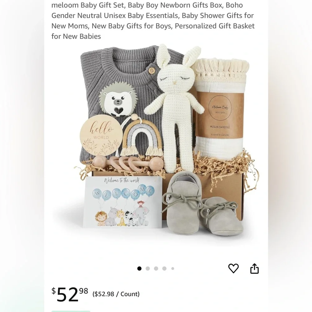 Baby Gift Set, Baby Boy Newborn Gifts Box, Boho Gender Neutral